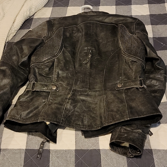Womens Leather Motorcycle Riding Jacket - Picture 2 of 9